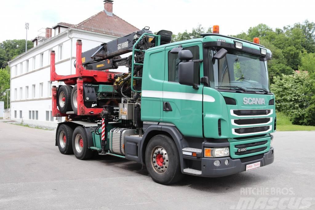 Scania G480 E5 6x4 Retarder Loglift 281S91 Nachläufer Caminhões de transporte de troncos