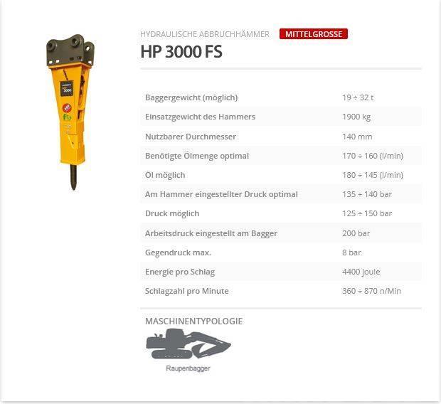 Indeco HP 3000 FS Martelos de quebragem