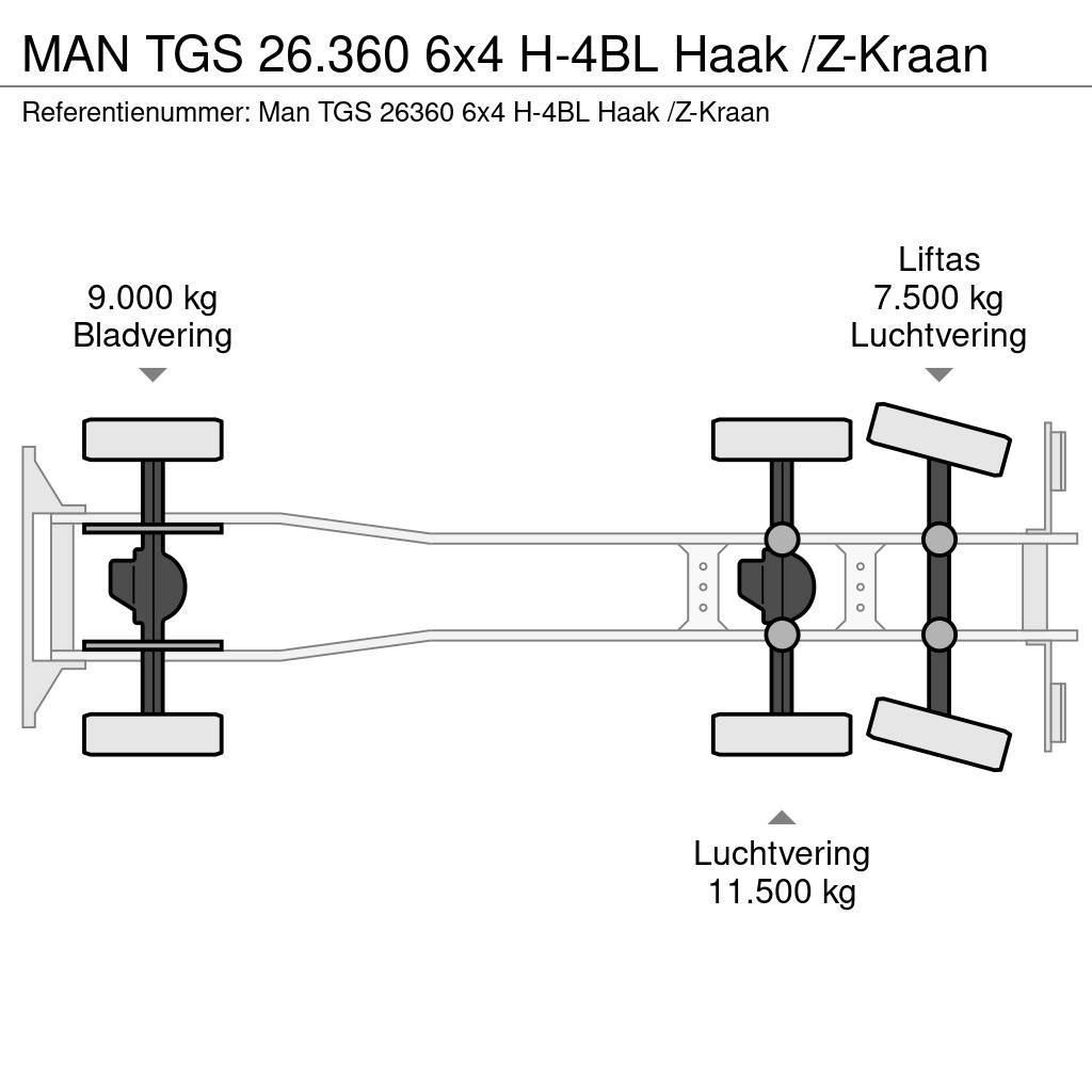 MAN TGS 26.360 6x4 H-4BL Haak /Z-Kraan Camiões Ampliroll