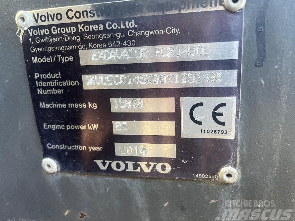Volvo ECR 145 D / Engcon, Kauha, Rasvari, Uudet ketjut Escavadeiras de esteiras