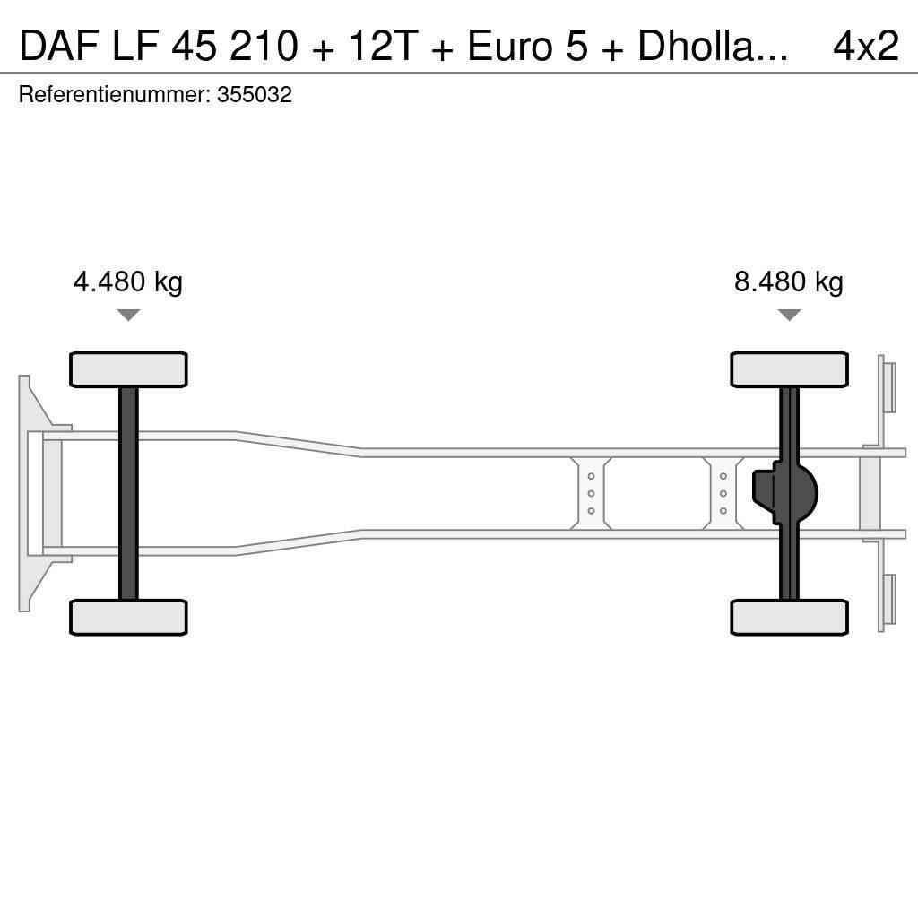 DAF LF 45 210 + 12T + Euro 5 + Dhollandia Lift Caminhões de caixa fechada