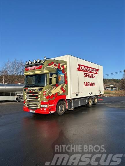 Scania R580LB6x2HLB, 2016 17pl Ekeri Skap med varme/sideå Caminhões de caixa fechada