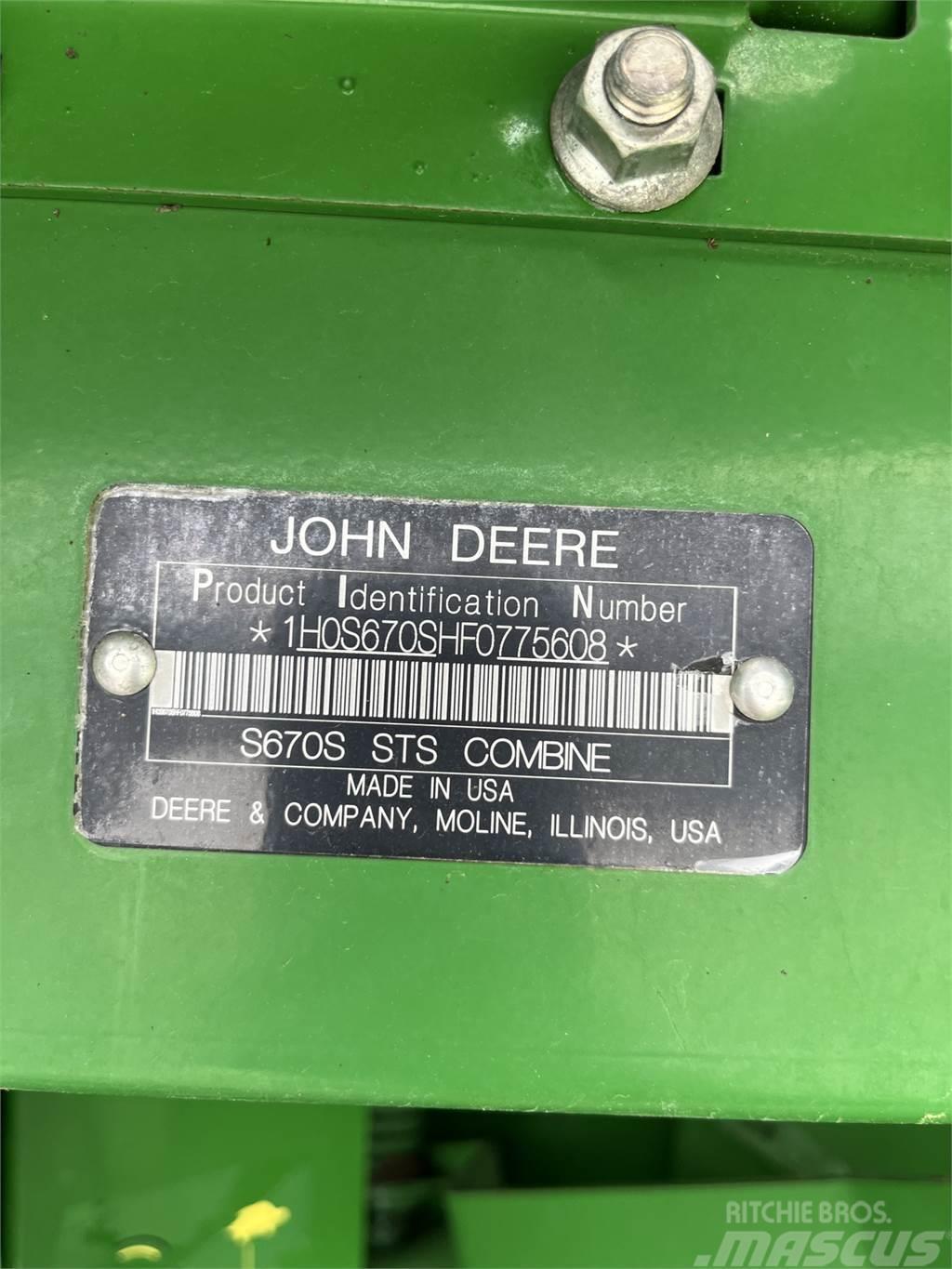 John Deere S670 Ceifeiras debulhadoras