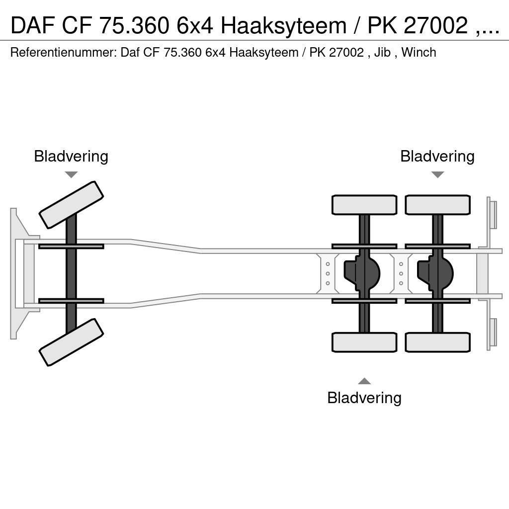 DAF CF 75.360 6x4 Haaksyteem / PK 27002 , Jib , Winch Camiões Ampliroll